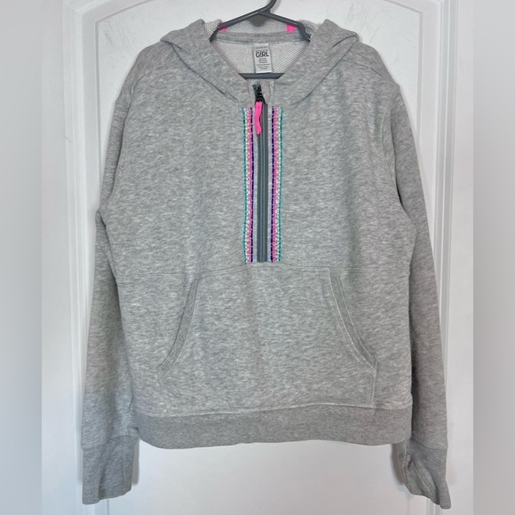Athleta Girl Rain + Shine Half Zip Embroidered Hoodie - Picture 1 of 5